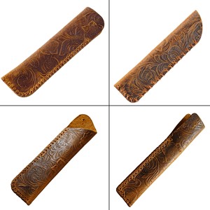Étui portable en cuir véritable pour un seul stylo, pochette en cuir de vachette de qualité supérieure pour <span class=keywords><strong>Apple</strong></span> <span class=keywords><strong>Pencil</strong></span>, étui double pour stylos, motif gravé, fermeture éclair personnalisable - Product Image 2