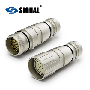 Промышленный разъем SIGNAL M23, 17-контактный, под пайку — металлическая сборка штекер-гнездо - Product Image 1