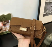 Sac à bandoulière en cuir véritable pour femme, style coréen, avec chaîne, haut de gamme, vintage, polyvalent, petit format carré, fermeture éclair