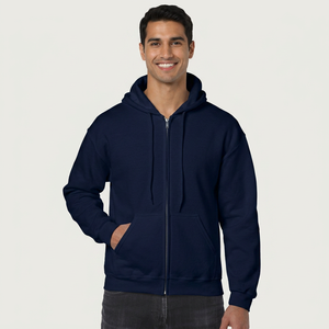 Sudadera con capucha transpirable de alta calidad premium para hombre, con logo personalizado, mangas largas, básica, de mezcla de algodón para hombre - Product Image 1