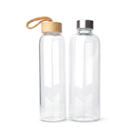 Bouteille d'eau en verre borosilicate de haute qualité sans BPA avec bouchon à vis scellé