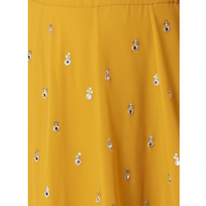 Lentejuelas amarillas atractivas Georgette Haldi Wear Lehenga Choli - Product Image 1