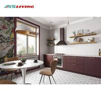 Armoires de cuisine modernes en bois d'érable massif de haute qualité, design simple nord-américain, classique, à plat, brillant, blanc, style shaker