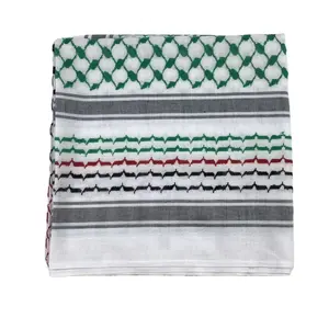 Polyester Katoen Omani Arabia Moslim Mannen Hoofd Rood Groen Wit Zwart Kuffiyeh Palestine Shemagh