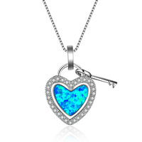 Collier pendentif cœur en cristal de luxe, pierre opale de feu blanche, chaîne en argent sterling 925, 18 pouces, bijoux pour femmes