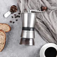समायोज्य मैनुअल कॉफी बीन की चक्की कॉफी मिल मैनुअल स्टेनलेस स्टील हाथ कॉफी बनाने की मशीन के साथ चीनी मिट्टी की चक्की