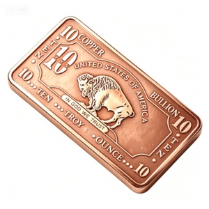 Collectible Souvenir <b>Gift</b> Clear Engraved Buffalo Design 10oz .999 Pure <b>Copper</b> Investment Bullion Bar - Product Image 3