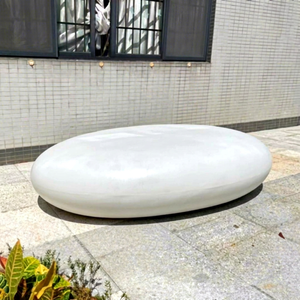 Modern Outdoor Fiberglass Garden <b>Bench</b> with Pebble Design for Park Gym Mall School Hotel Use-Villa <b>Leisure</b> Patio Seat Yuwei - Product Image 1