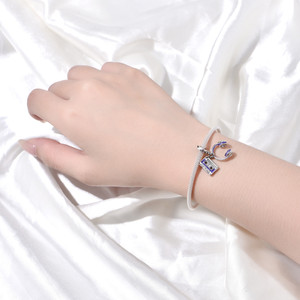 Original, niche, high-end DIY bracelet with <b>white</b> brass headphone cassette <b>tape</b> pendant, suitable for women - Product Image 6