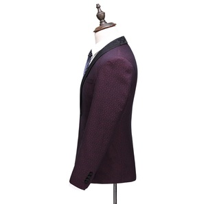 3 piezas <span class=keywords><strong>vino</strong></span> <span class=keywords><strong>rojo</strong></span> hombres Jogging Suites abrigo de un solo pecho <span class=keywords><strong>trajes</strong></span> <span class=keywords><strong>para</strong></span> hombres formales hombres <span class=keywords><strong>trajes</strong></span> de negocios - Product Image 2