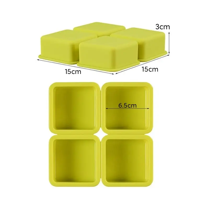 4 캐비티 스퀘어 타원형 라운드 사각형 실리콘 케이크 금형 비누 만들기 3D 수제 양식 비누 실리콘 금형