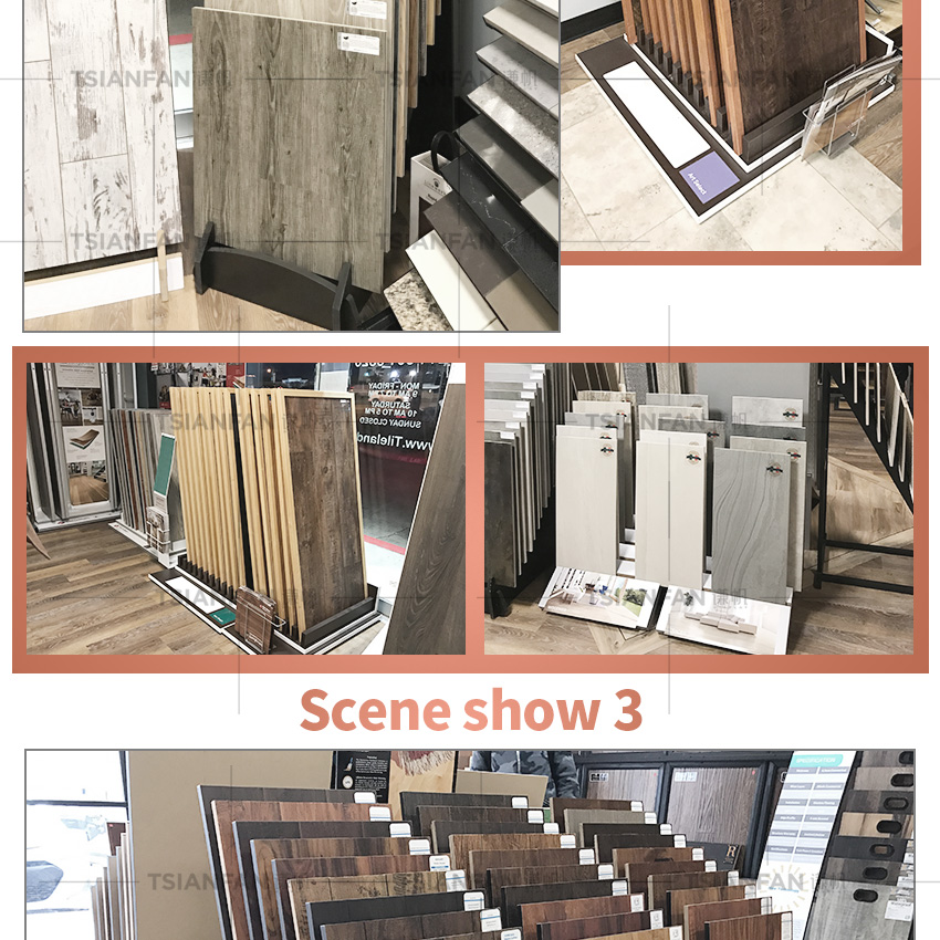 New Arrival Solid Wood Flooring Tabletop Rack Tile Showroom Oak Laminate Sample Stand Wooden Floor Countertop Display Racks