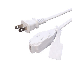 Hot Sell White ETL Standard Polarized 2 Pin Plug With18 <strong>Awg</strong> <strong>Cable</strong> Plug Socket Nema 1-15p to 1-15r Male to Female Extension Cord - Product Image 2