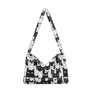 กระเป๋าถือสะพายไหล่ขนเฟอร์เทียมลายแมวน่ารักสำหรับผู้หญิง ขนาดใหญ่ แฟชั่นใหม่ - Product Image 1