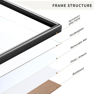 Classic Black Metal Photo <strong>Frame</strong> Custom Size Wholesale Aluminium <strong>Frames</strong> for Framed Prints Artwork <strong>Gallery</strong> Hotel Office Wall Decor - Product Image 3
