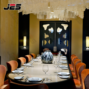 J2s hiện đại sang trọng nhà hàng đồ nội thất thiết lập với rắn bàn gỗ bọc ghế Booth chỗ ngồi chống xước kết thúc - Product Image 3