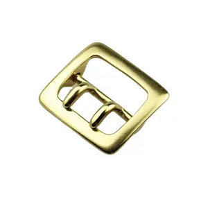 Heavy Vintage Brass Square Center Bar Pin Belt Buckle Replacement Fit 40mm  Strap