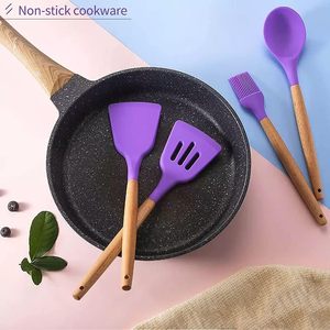 Non-Stick Eco-Friendly Sustainable Home Kitchen Accessories Highly Heat Resistance 12pcs Food Grade <b>Silicone</b> Kitchen Utensils - Product Image 5