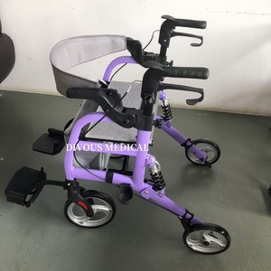 New List Aluminum Alloy Folding <b>Rollator</b> <b>Walker</b> Senior Portable Disabled Walk Helper 4-wheels Scooter for Elderly People - Product Image 3