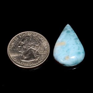 Pierre précieuse Larimar naturelle, 21,5+ carats, bleue, polie, pour la fabrication de bijoux - Product Image 2