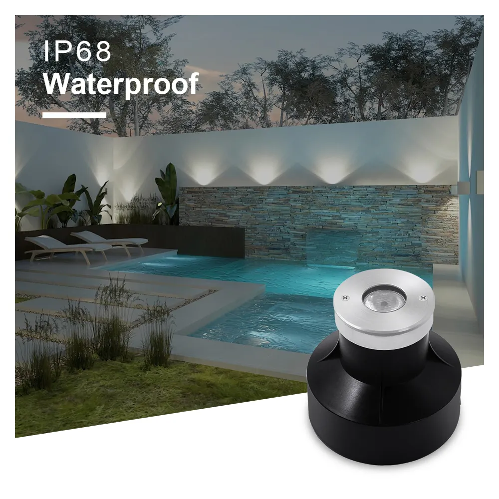 IP68 1W 2W 3W 12V LED gömme yüzme havuzu Inground ışık CE Rohs LED yeraltı sualtı aydınlatma