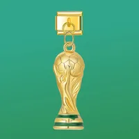 1 pièce Coupe de football 2026 9mm en acier inoxydable pour la fabrication de bijoux DIY, cadeau pour les fans, trophées