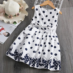 Robe à pois pour filles de 3 à 12 ans, tenue d'été sans manches avec nœud, vêtements de princesse pour enfants, 2020 - Product Image 4