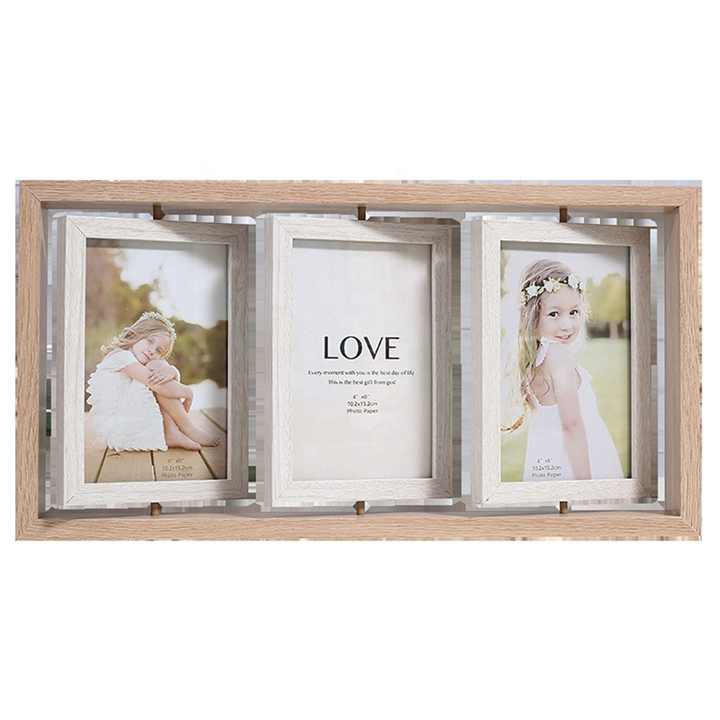 Creative Northern Europe Wooden DoubleSided Rotating Photo Frame with