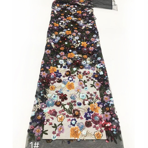 <strong>Stock</strong> 100%Polyester <strong>Stretch</strong> <strong>Lace</strong> Tassel Sequin Embroidered <strong>Fabric</strong> for Garment Glitter Clothing Textile Custom Elastic Fashion - Product Image 6