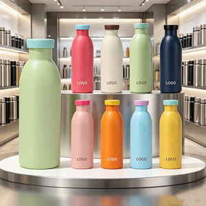 Botella de Agua Aislada al Vacío de Acero Inoxidable con Forma de Botella de Leche de 500 ml, Interior 304, Exterior 201, Mate, Pastel, Termo, Logotipo Personalizado - Product Image 1
