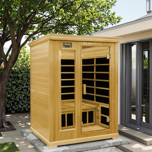 Sauna de lujo familiar para 2 personas Sauna infrarroja portátil de calor suave Sauna seca de madera - Product Image 2