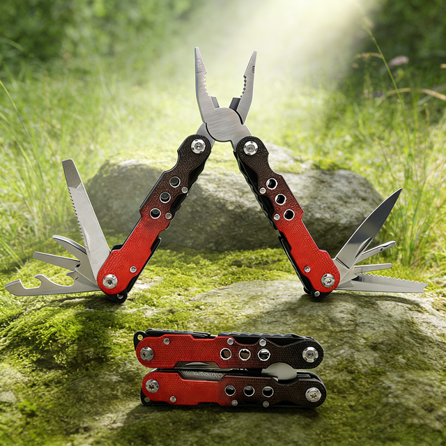 Hot Sale14 in 1 Safety Locking Multi Functional Hand Tool Pliers Outdoor Stainless Steel Camping Survival Hiking Folding Pliers