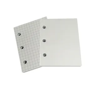 Grid Kosong Halaman Dalam 80 Lembar Pengisi Mini Kertas Spiral Kertas Daun Longgar 3 Cincin Binder Kertas Isi Ulang