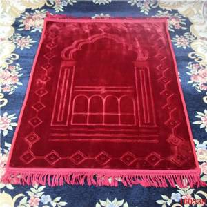 Alfombra de Oración Musulmana Raschel, Suave, Gruesa, de Color Sólido, con Diseño Floral en Relieve, Lavable, para el Hogar y para Picnic - Product Image 6