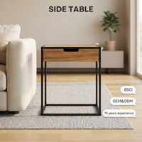Table d'appoint de salon, table basse, structure en métal, design moderne, rangement multifonctionnel, mobilier écologique pour la maison