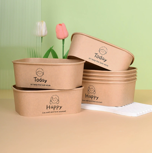 Caja de almuerzo desechable de kraft personalizada de 750 ml, rectangular, para picnic, camping, ensalada de frutas, comida para llevar, caja de embalaje de papel. - Product Image 1