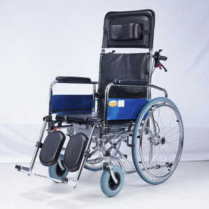 Manual Wheelchair <b>Reclining</b> High Back Foldable Leg Lift Outdoor Use With Wide Front Wheels For Disabled Persons - Product Image 2