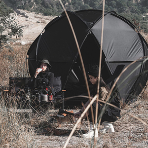 Nouvelle tente dôme Offre Spéciale en tissu noir de haute qualité pour le <span class=keywords><strong>Camping</strong></span> en plein air dôme géodésique luxe famille Glamping tente étoilée - Product Image 2