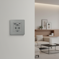 Prise murale standard européenne allemande 16A 220V, en PC blanc, étanche, durable, charge rapide, pour usage domestique, 86*86