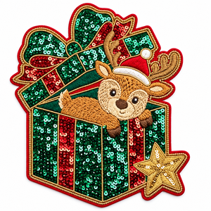 Patchs de Noël à sequins de haute qualité, grands, personnalisés avec logo et motif brodé, à thermocoller - Product Image 2