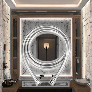 Manguera de ducha flexible de PVC plateada de alta calidad y diseño moderno para ducha de mano, lavabo y bidé. - Product Image 6