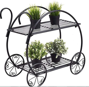 <span class=keywords><strong>2</strong></span> niveaux En Métal Rétro Plante Fleur Stand Porche Vélo Pot De Fleur Plante - Product Image 2