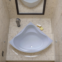Baignoire d'angle japonaise en acrylique de style encastré moderne avec robinet de vidange, écologique, à vidange réversible, spa portable pour immersion intérieure