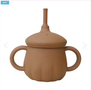 Tazza di paglia antimicrobica a forma di zucca in SILICONE platino per uso alimentare per bambini - Product Image 3