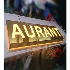 علامة معدنية بإضاءة خلفية ثلاثية الأبعاد علامة حرف ثلاثية الأبعاد للوجبات السريعة رسائل ثلاثية الأبعاد مرآة علامة ليد مرايا لانهاية شخصية مضيئة - Product Image 5