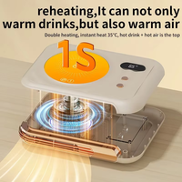 Chauffe-tasse et refroidisseur noir double fonction 2-en-1, thermostatique, avec ventilateur de refroidissement pour bureau