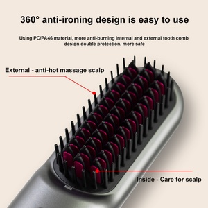 Brosse à cheveux sans fil portable populaire, peigne chauffant rechargeable par USB 2 en 1, peigne à cheveux sans fil à ions négatifs - Product Image 5