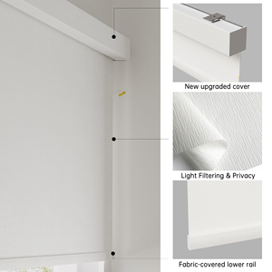 SAMADHI Smart Motorized <b>Roller</b> Window Shades Wifi App Remote Control <b>Textured</b> Fabric Electric Blinds For Apartment Home - Product Image 4