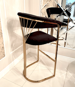 Silla de Bar de lujo de acero inoxidable, taburete moderno de terciopelo con encimera alta, para casa, Hotel y boda, <span class=keywords><strong>2022</strong></span> - Product Image 6
