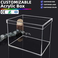 Boîte de rangement en acrylique transparente moderne et portable sur mesure pour l'organisation du bureau et les cadeaux de vacances